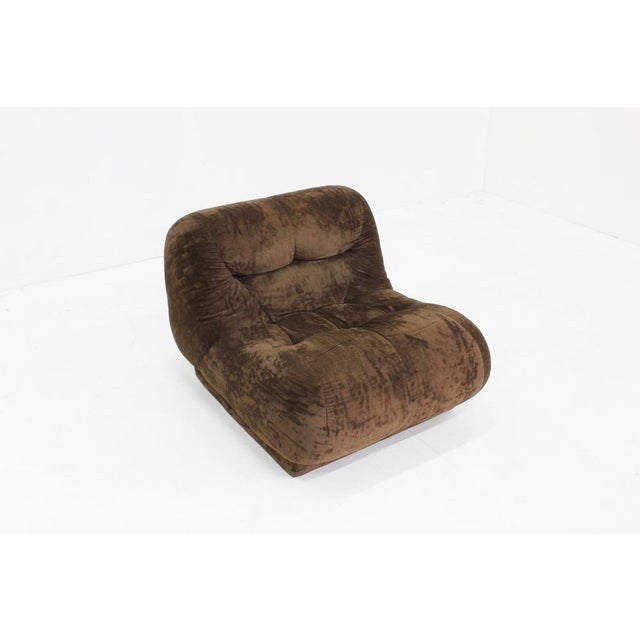Vintage Italian Brown Armchair, 1970s For Sale - Image 4 of 8
