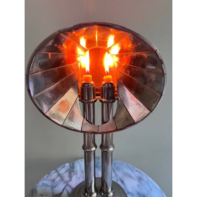 Metal Silver-Plated Reflector Candle Lamp, 1913 For Sale - Image 7 of 12