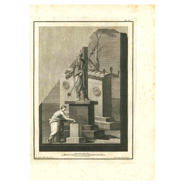 N. Orcity & N. Vanni, Ancient Roman Painting, Original Etching, 18th Century For Sale