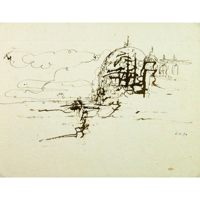 Seascape Ink Wash For Sale