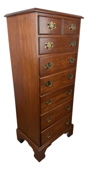1990s Henkel Harris Cherry 7 Drawer Lingerie Chest