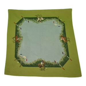 Polo Needlepoint Bridge Table Cover