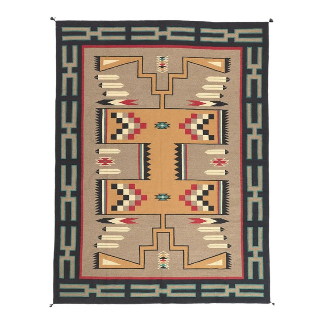 Southwestern Navajo-Style Rug With Storm Pattern - 09'02 X 12'02 For Sale