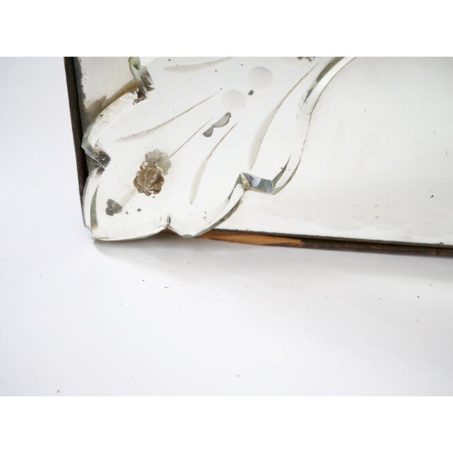 Antique 19th Century Venetian Murano Hand-Engraved Hanging Wall Mirror For Sale - Image 11 of 14