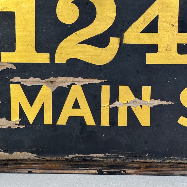 Wood Lovely Vintage Wood and Gilt House Number Sign "1243 Main St" With Great Font For Sale - Image 7 of 10