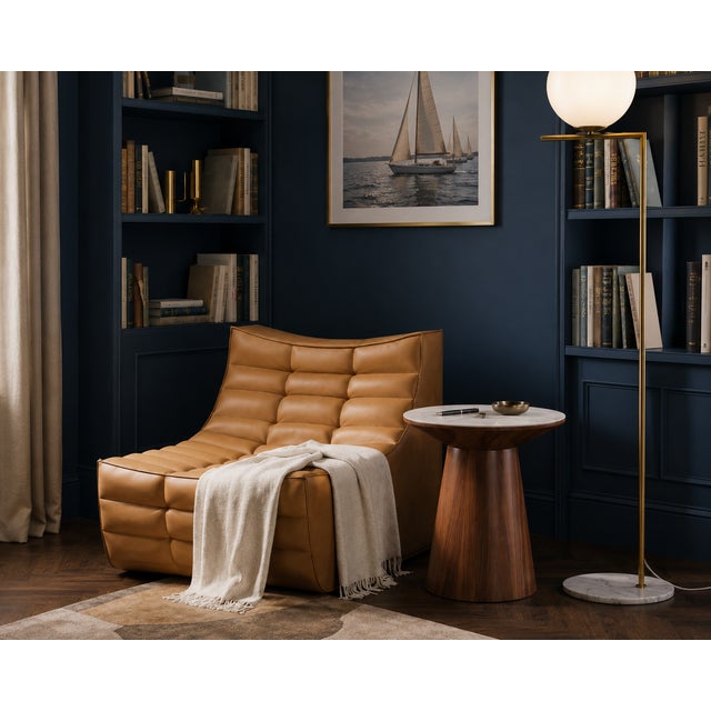 Rove Concepts Winston Side Table Walnut Veneer, White Marble Top Smooth American walnut veneer Generously beveled edge Top...
