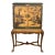 Mid-Century Chinoiserie Scenic Two-Door Cabinet With Ornate Brass Hardware For Sale