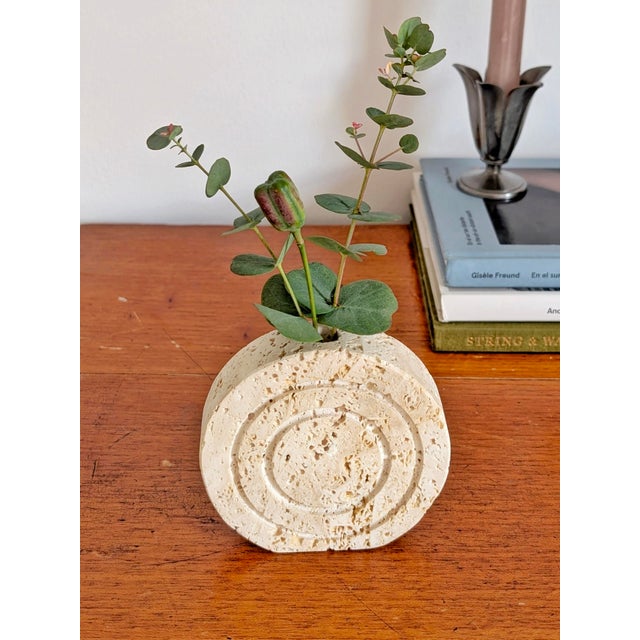 Stone Vintage Travertine Bud Vase from Fratelli Mannelli, 1970s For Sale - Image 7 of 18