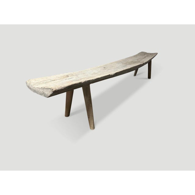 Andrianna Shamaris St. Barts Long Teak Wood Bench For Sale In New York - Image 6 of 6