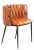 Showroom Sample Set of 8 Faux Leather Milano Dining Chairs in Orange and Black For Sale - Image 4 of 6