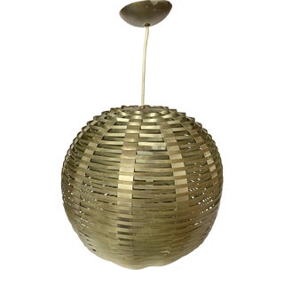 Vintage Ron Rezek Woven Aluminum Pendant Lamp For Sale