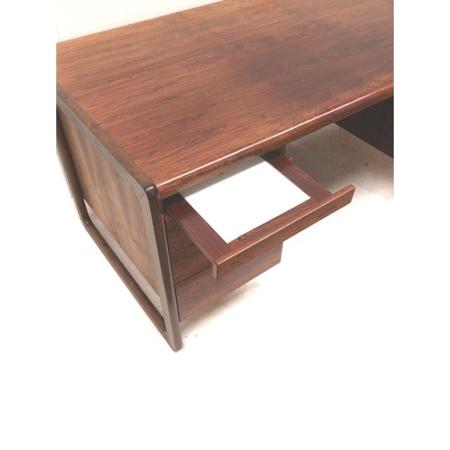 Large Vintage Rosewood Desk, 1960s For Sale - Image 3 of 6