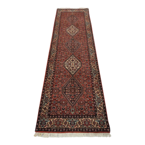 Fine Bidjar Runner 2’10” X 9’8” Red Wool Traditional Hand-Knotted Oriental Rug