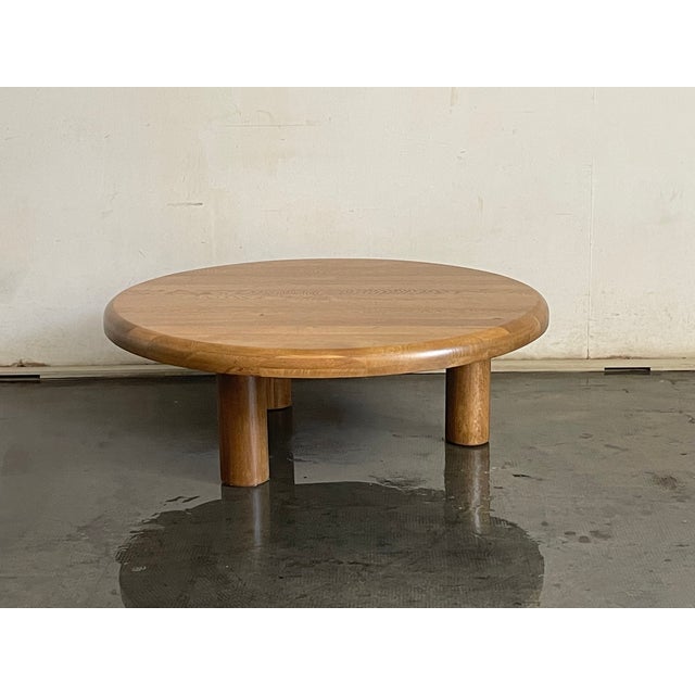 Mid-Century Modern French Solid Oak Coffee Table, 1970s For Sale - Image 3 of 9
