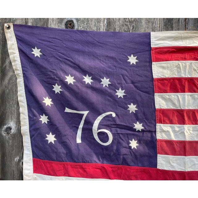 Vintage Bennington Revolutionary Flag Bicentennial American Flag Cotton For Sale In Philadelphia - Image 6 of 6
