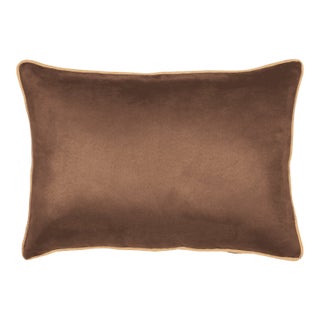 Mocha Woven Faux Suede Cushion With Feather Filler - 30x42cm (12"x17") For Sale