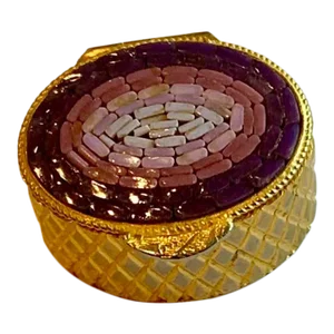 1970s Vintage Italian Micro Mosaic Trinket Box
