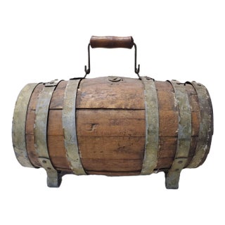 Antique 19th Century Naval Merchantman Grog Barrel With Iron Bale Handle For Sale