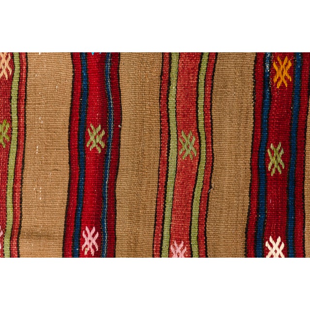 1960s 1960s Handwoven Striped Tribal Rug With Small Motifs For Sale - Image 5 of 10