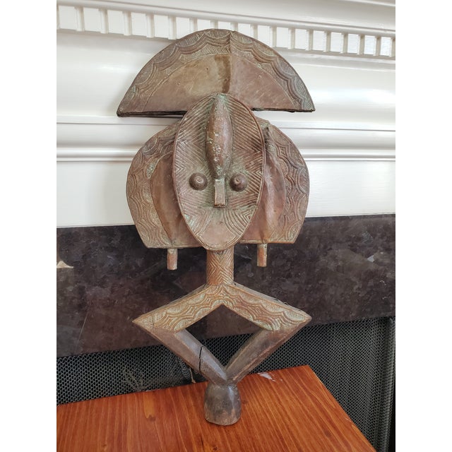 Brass 20th C. African Tribal Art Kota Mbulu-Ngulu Reliquary Figure For Sale - Image 8 of 10