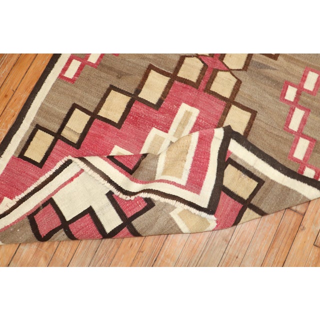 Early 20th Century Antique American Navajo Ivory Tribal Rug - 3'5" x 6'2" For Sale - Image 5 of 10
