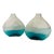 Pair of Vintage Modern Artisan Made Hand Blown Turquoise & White Glass Vases For Sale