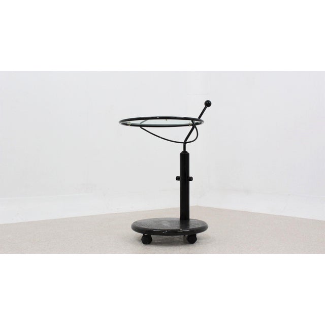 Mid-Century Modern Italian Glass & Marble Swivel Coffee Table, 1980s For Sale - Image 3 of 15