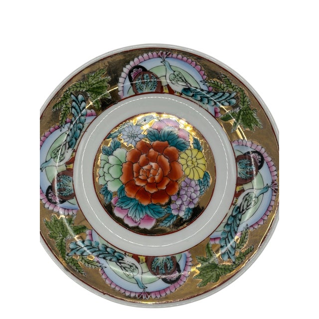 Vintage Chinese Famille Rose Decorative Plates - A Pair For Sale - Image 12 of 12