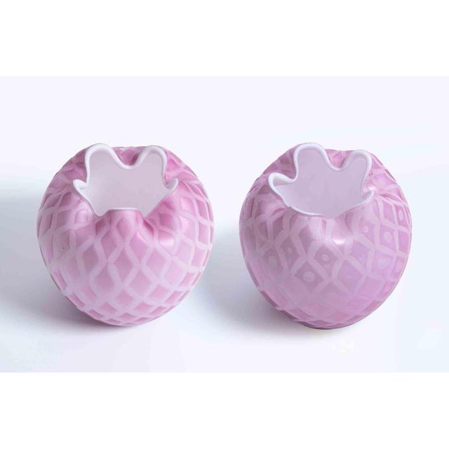 Pink Murano Glass Geometric Vases by Vamsa, Italy, 1920s, Set of 2 For Sale - Image 8 of 10