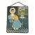 Vintage Americana Folk Art Woman With Orange Cat Wood Wall Plaque For Sale