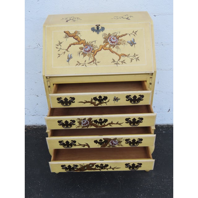 French Hand Painted Small Secretary Desk 6887 For Sale - Image 9 of 17