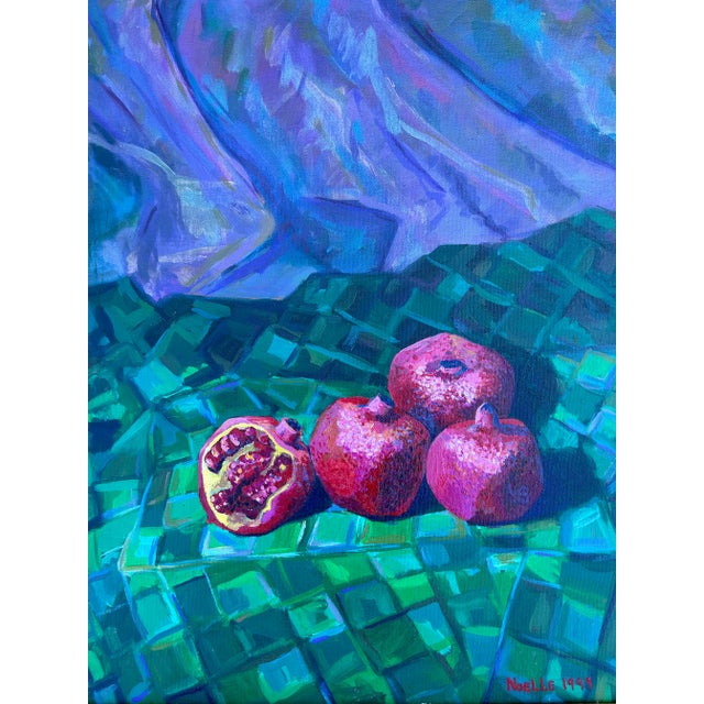 Original Still Life Oil Painting of Pomegranates by British Artist Noelle DeSantis For Sale - Image 4 of 7