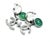 2000 - 2009 Chanel Silver CC Crystal Green Enamel Wheel Dangle Piercing Earrings, A Pair For Sale - Image 5 of 5