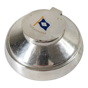 Early 20th Century English Sheffield Silverplate Inkwell From t.s.s Anchises Blue Funnel Line