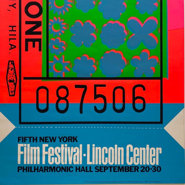 Andy Warhol Vintage 1967 Mid Century Modern Silkscreen Print " Fifth New York Film Festival " Framed Extra Large Iconic Pop Art Poster For Sale - Image 17 of 18