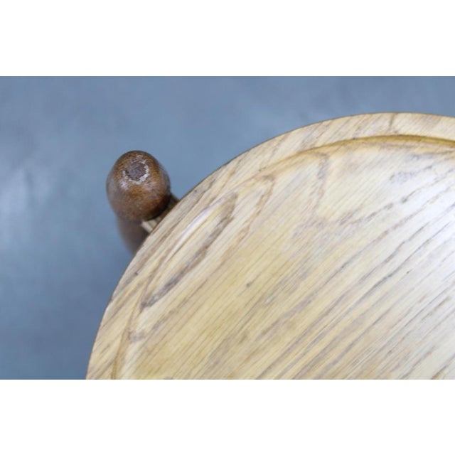 Rare solid oak side table designed by Arne Basse for Knabstrup, Denmark, in the 1960s. Showcasing timeless mid-century...