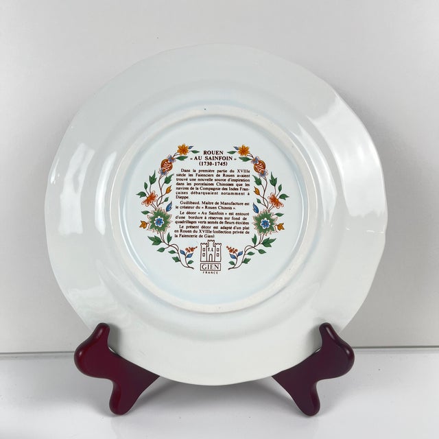 Vintage Dessert Plates with Rouen Sainfoin Pattern from Gien, 1990, Set of 6 For Sale - Image 3 of 10
