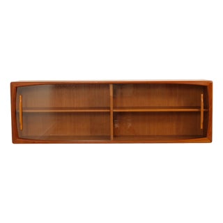 Vintage Teak Floating Sideboard with Glass Doors, 1960s For Sale