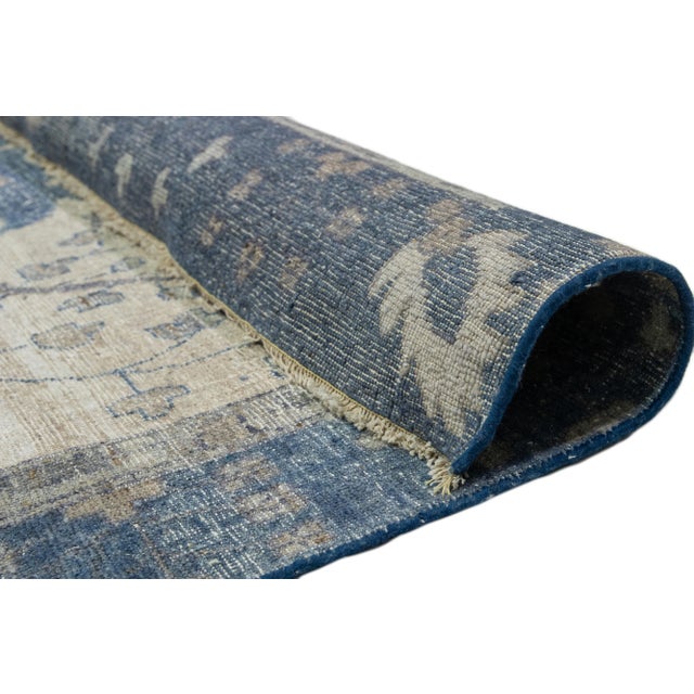 Indian Modern Indian Mahal Gray Oversize Wool Rug With Allover Motif by Apadana For Sale - Image 3 of 9