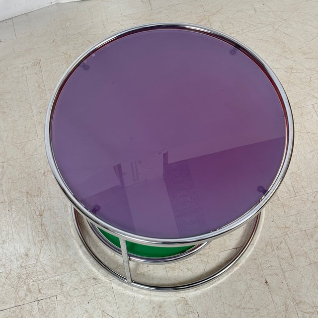 Red Kare Swivel Glass Coffee Table by Milo Baughman, 1960s For Sale - Image 8 of 10