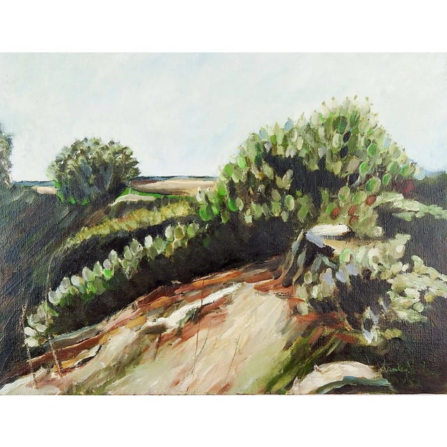 Mid 20th Century Impressionist Hillside Landscape Painting For Sale - Image 4 of 4
