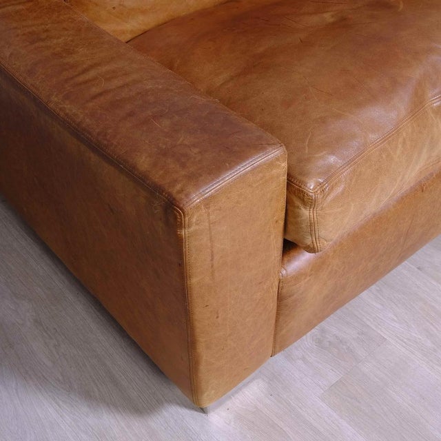 Artisanal Leather 3-Seater Sofa, 1990s For Sale - Image 18 of 18