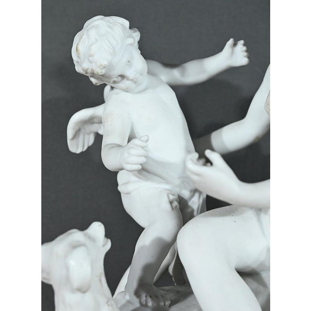 Ceramic Bisque Sculpture of Venus and Amor, Late 19th Century For Sale - Image 7 of 18