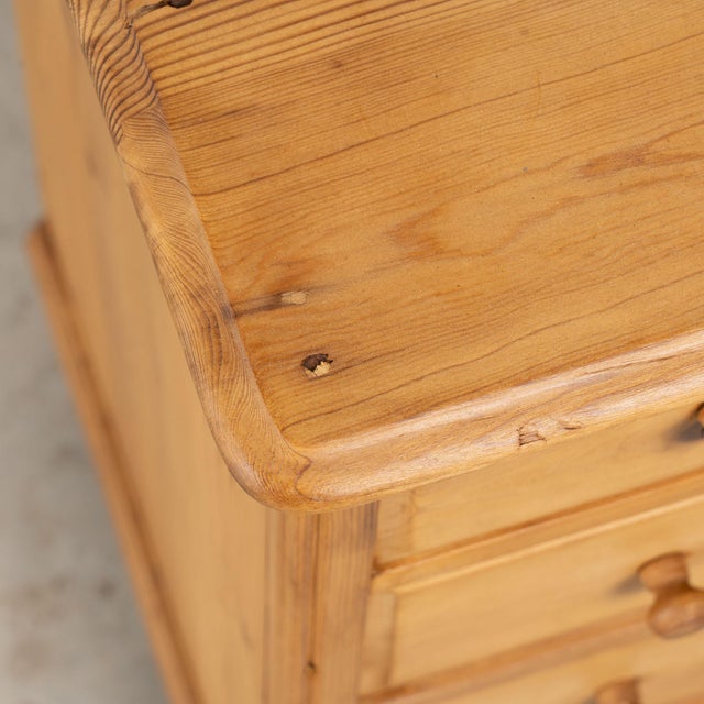 Brown Early 20th Century Danish Pine Small Chest of Four Drawers Nightstand For Sale - Image 8 of 14