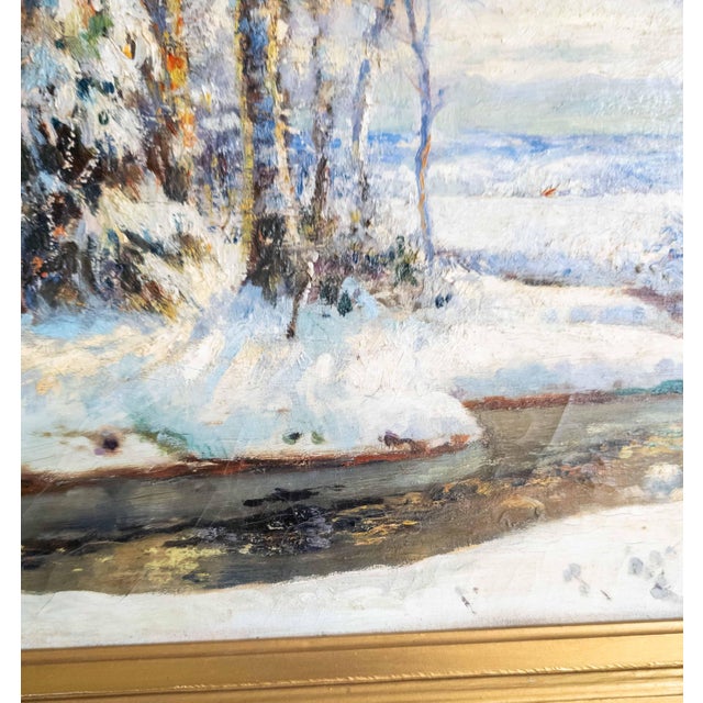 Early 20th Century American Impressionist Winter Wonderland Landscape Painting by George Young Kauffman For Sale - Image 14 of 18
