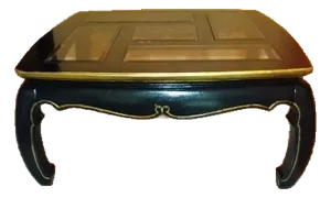 1970s Taiwan Ming Chow Gilt and Black Coffee Table