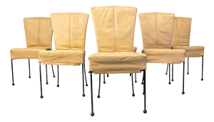 Vintage Leather Dining Chairs in the style of Gerard Van Den Berg, 1980s, Set of 6