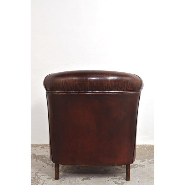 Brown Vintage Armchair in Leather, 1960s For Sale - Image 8 of 11