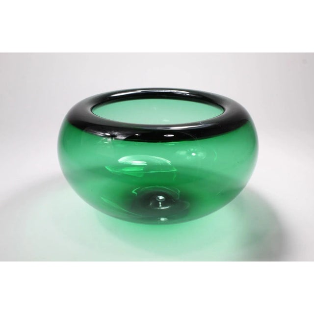 1950s Per Lutken Emerald Holmegaard Bowl For Sale - Image 5 of 6