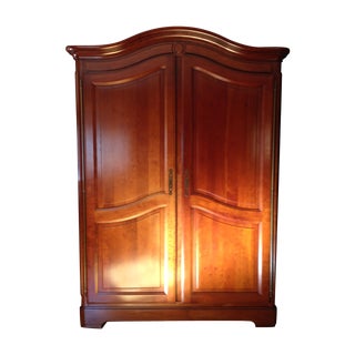 Grange Cherry Wood Bonnet Top Armoire For Sale